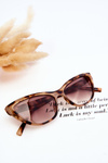 Okulary Przeciwsłoneczne Modne Kocie Oko V090169 Leopard Beżowe