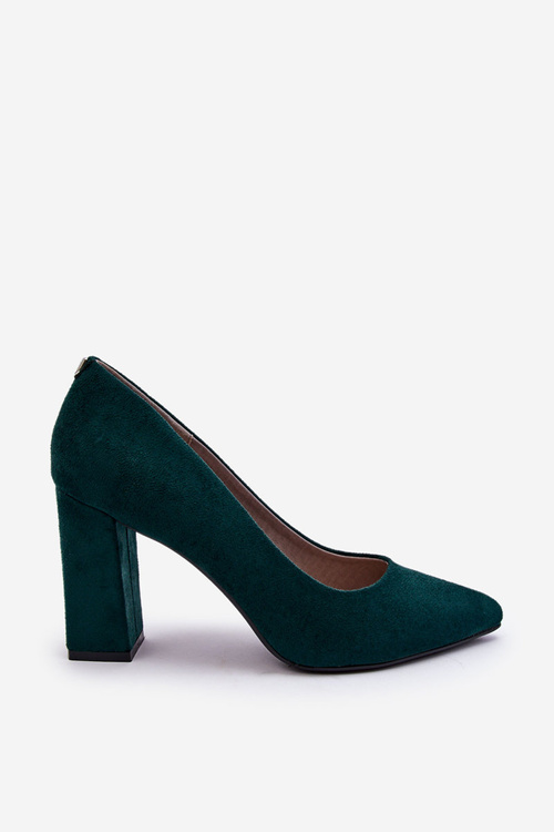 Suede Pumps On A Block Heel Sergio Leone PB216 Green