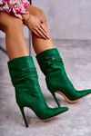 Women's Wrinkled Boots Boots Green Laguna