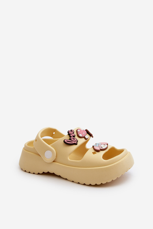 Light Foam Children's Slippers with Yellow Decorations Ifrana