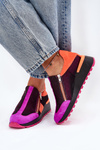 Sneakersy Damskie Na Platformie Skórzane Fuksja Maciejka 06767-15