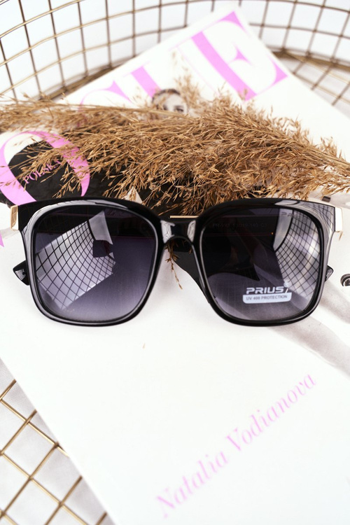 Women's Sunglasses Gold Prius PR-V43 Black Green Gradient