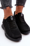 Black Women's Fabric Sports Shoes Kephope