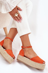 Women's espadrilles on a platform with weaving orange Selise