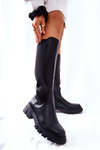 Leather Boots Zipped Black Ampine