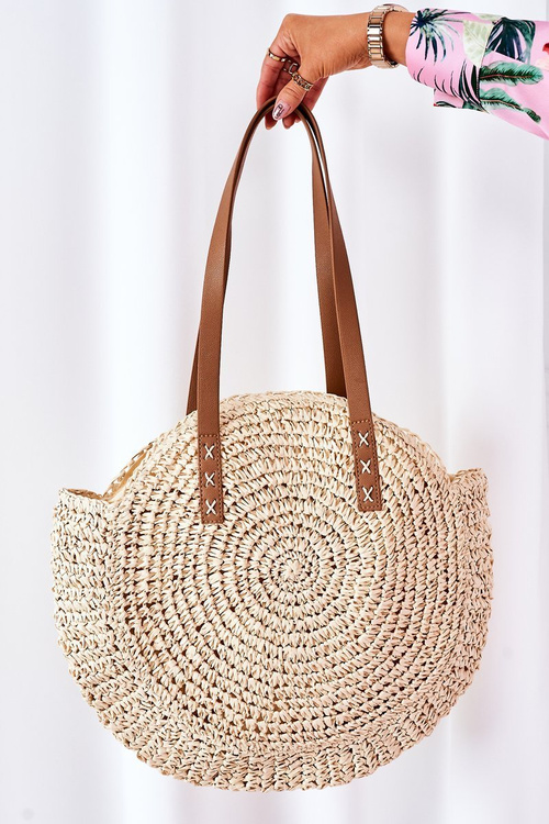 Braided Shoulder Bag BRUNO ROSSI Beige