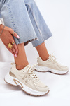Women's Sneakers On A Chunky Sole Beige Davira
