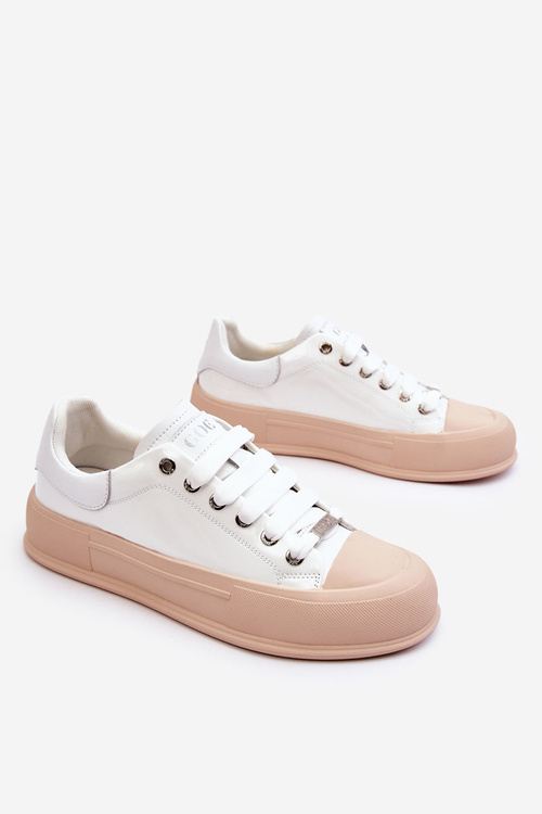 Women's Lacquered Platform Sneakers GOE LL2N4020 White