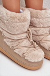 Snow Boots With Fur And Lacing Beige Silvara