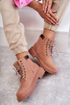 Leather Warm Boots Pink Felizia Trappers