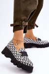 Loafers On A Massive Platform Laura Messi 2601 Black And White