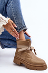 Women's Ankle Boots with Quilting and Lacing Khaki Bizzanti