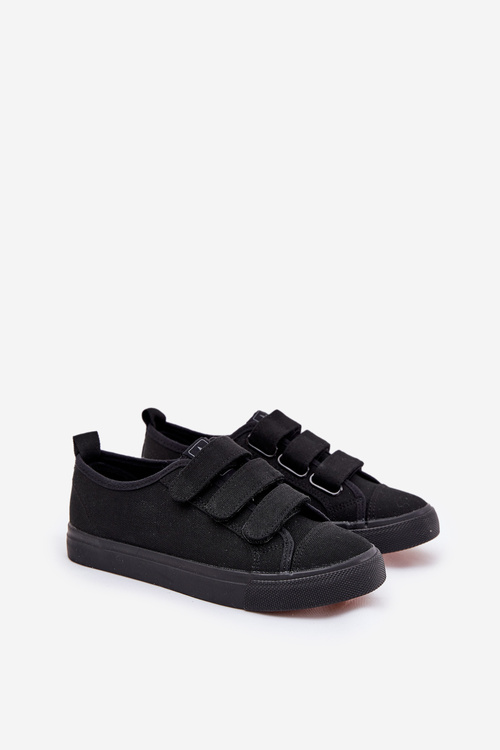Youth Low Velcro Sneakers Black Dilan