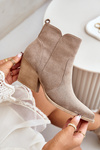 Insulated cowboy boots eco suede with zipper dark beige Virtris