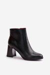 Smooth Women's Heeled Boots Made Of Eco Leather Insulated Black Milisea