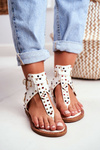 Sandals Flip-flops With Rhinestones Lu Boo White
