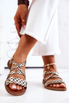 Leather openwork sandals Lewski 3022 Gold
