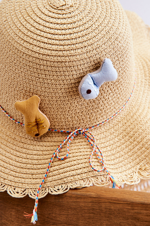 Fashionable Children's Hat With Fish Beige