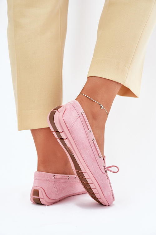 Women's Suede Moccasins Light Pink Si Passione