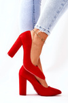 Suede Stiletto pumps Red Valoris