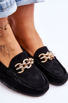 Women's Suede Loafers Black Sorento