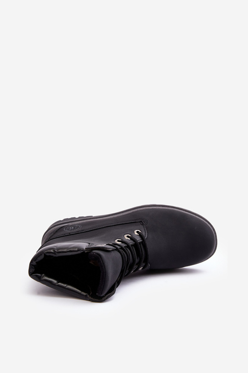 Trapery Botki Męskie Sznurowane Czarne Memeni NU7724-1