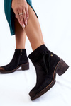 Botki Damskie Zamsz Czarne Maciejka 05720-01