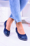 Material Dark blue Ballerinas with platform Elleni