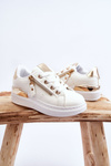 Children's Sport Shoes With Decorative Zipper White-Gold Rocco