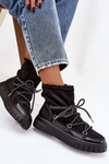 Women's Snow Boots With Laces Black Isalisse
