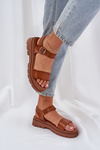 Ladies Platform Sandals Camel Evaretha