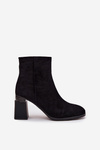Women's Boots Made of Natural Suede on Heel with Lining D&A CR52-718 Black