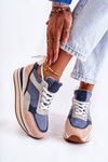 Women's Suede Sports Shoes Blue-grey Elisse