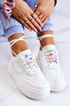 Women's Tied Sports Shoes Sneakers White Manila