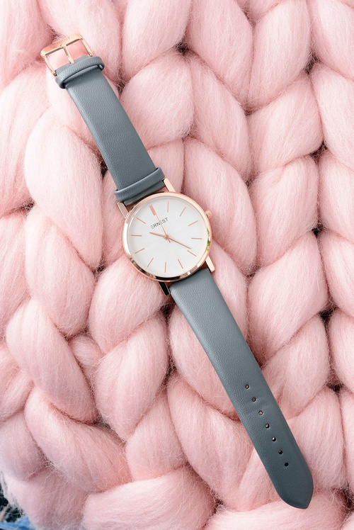 Grey Elegant Leather Women's Ernest Watch