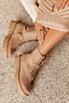 Women's Suede Ankle Boots Beige Dearia 