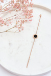 Women's Bracelet Celebrity Black Circle Rose Gold