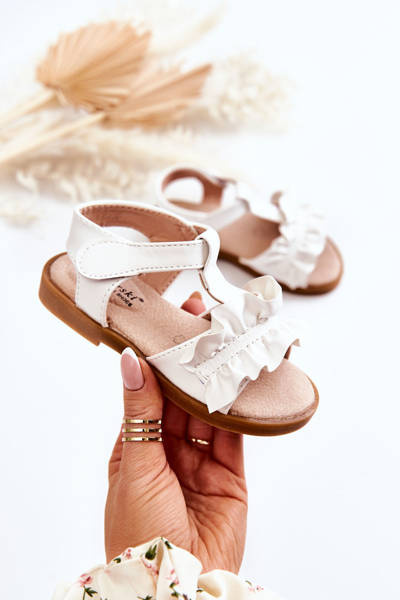 Children's Sandals With Velcro White Lussia
