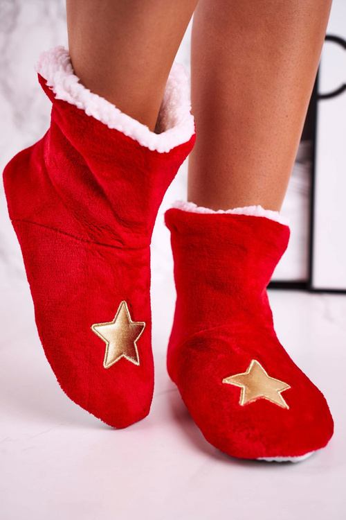 Christmas Insulated Slippers With Star Holly