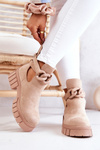 Suede Booties With A Cut Beige Kirsten