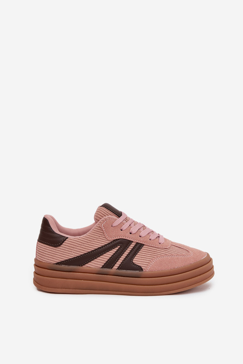 Corduroy Women's Sneakers on Platform Pink Skye