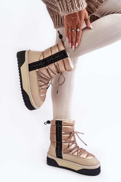 Women's Snow Boots On Thick Sole Vegan DFranklin DFSH371006 Beige