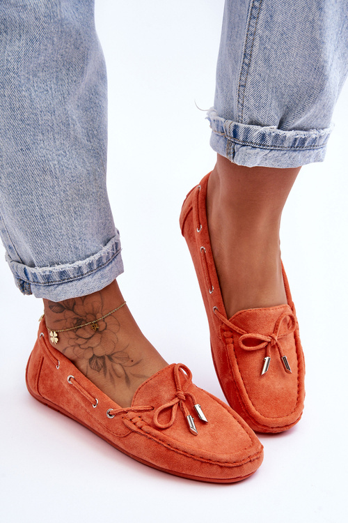 Women's Suede Moccasins Orange Si Passione