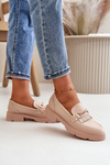 Women's Moccasins With Decoration Eco Leather Beige Tialorae