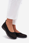 Ladies Mesh Ballerinas In Sporty Style Black Virella