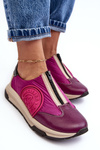 Buty Sportowe Skóra Damskie Maciejka 06296-15 Fuksja