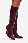 Knee-high heeled women's boots Bordeaux Vionette