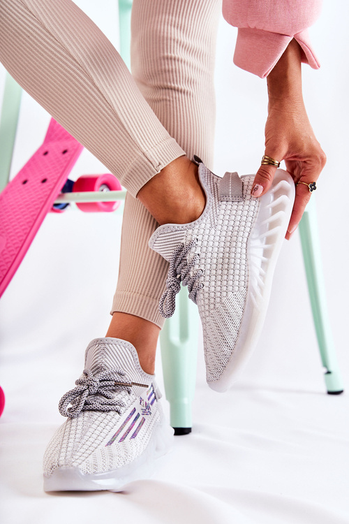 Buty Sportowe Damskie Wsuwane szare Rokko