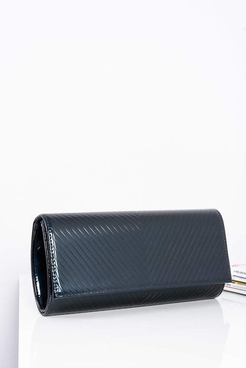 Women's Navy Blue Lacquered Clutch Bag