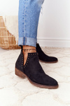 Openwork Boots With Cutouts Black Clever